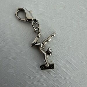 Vintage Sterling Silver Gymnast Charm 3D Moveable Lobster Clasp‎ 925
